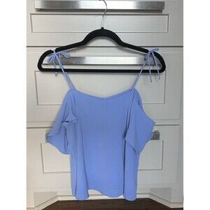 Topshop Women's Periwinkle Blue Cold Shoulder Off The Shoulder Top Size US 2 EUC